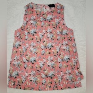 J. Crew Pink/Coral Sleeveless Blouse with Peter Pan Collar